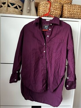 Maeve Deep Plum Button-Up Shirt